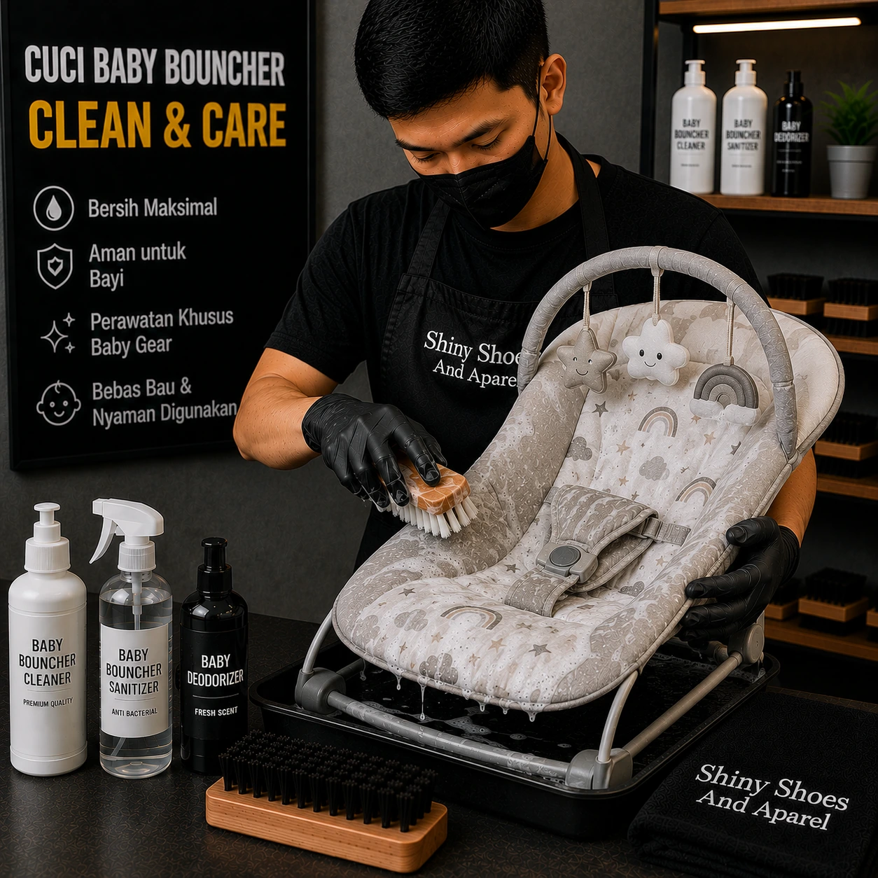 Cuci Baby Bouncer - Shiny Shoes And Apparel Tasikmalaya